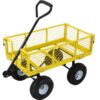 Heavy Duty Steel Garden Cart With Mesh Sides 550 Lb Capacity - Yellow - Image 3