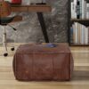 Sheffield - Coffee Table Pouf - Distressed Brown - Image 6