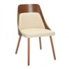 Anabelle - Mid-Century Modern Chair (Set of 2) - Walnut / Cream - Image 2
