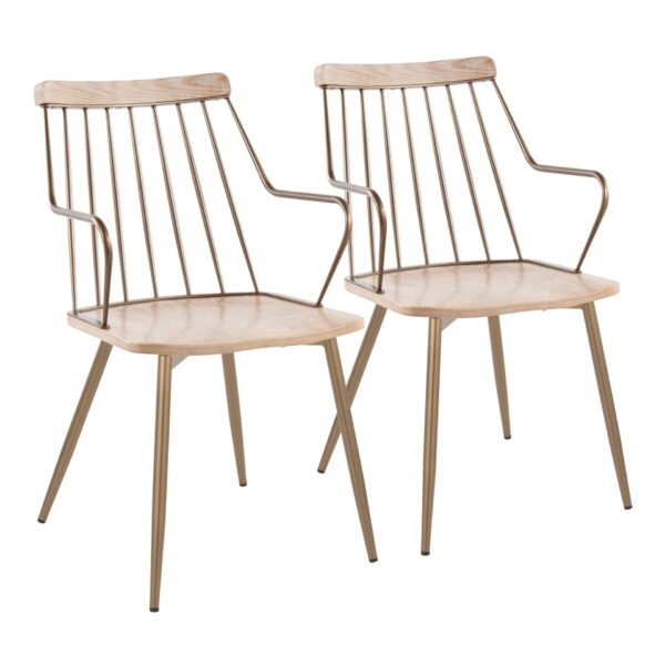 Preston - Farmhouse / Dining Chair (Set of 2) - Antique Copper / White Washed