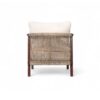 Outdoor Lounge Chair With Woven Backrest, Solid Wood Frame, Comfortable Cushions - Walnut - Image 9