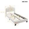 Twin Size Upholstered Flower-Shape Bed, Elegant Flowers Headboard With LED Light Strip, Sherpa Fabric Platform Bed With Slats Support - White - Image 12