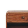 Curved Wall Mounted Bedside Table With Open Slot - Caramel - Image 8