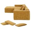 2 Pices Free Combination Minimalist Style Modular Sectional, Wrinkle Resistant Couch Set L Shaped Compressed Sofa For Living Room - Yellow - Image 14