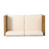 Acacia Wood Loveseat And Coffee Table Set With Cushions - Brown - Image 21