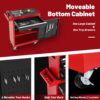 Tool Chest, 5 Drawer Rolling Tool Storage Cabinet With Detachable Top Tool Box, Liner, Universal Lockable Wheels, Adjustable Shelf, Locking Mechanism, Metal Tool Cart For Garage Workshop - Red - Image 3