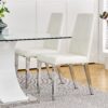 Modern Light Luxury Dining Chair (Set of 2) Upholstery With Electroplated Legs - White - Image 5