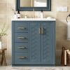 Bathroom Vanity With Ceramic Sink Combo, Frame Bathroom Storage Cabinet, Freestanding Vanity Set With 3 Drawers & Soft Closing Doors - Blue - Image 20