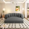 Human Dog Bed, Lazy Sofa Couch, Multifunctional Foldable Sofa Bed, 3 In 1 Teddy Fabric Sleeper Sofa Bed For Living Room Guest Bed, Playroom - Gray - Image 9