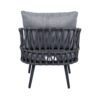 4 Piece Outdoor Patio Furniture Set, Metal Chairs With Woven Rope U Shaped Backrest, Outdoor Conversation Set With Thick Cushions And Coffee Table For Garden, Poolside, Balcony - Black / Gray - Image 15