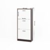 Modern Freestanding Shoe Storage Cabinet With 3 Flip Drawers - White / Walnut - Image 2