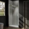 Semi-Frameless Pivot Shower Door In Chrome With Clear Glass - Chrome - Image 2