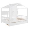 Full Size House Bed With 2 Drawers, Kids Bed With Storage Shelf - White - Image 4