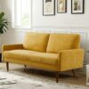 Sofa, European Style With Sleek Design, Modern & Vintage Flair, Upholstered 3 Seater Couch - Mustard Yellow - Image 6