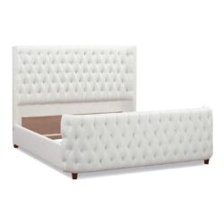 Brooklyn - King Tufted Panel Bed Headboard And Footboard Set - Antique White