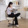 Armless Office Desk Chair No Wheels - White - Image 18