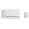 Queen Size Murphy Bed With USB Port, Large Drawer, And Wardrobe / Desk Combo Versatile Cabinet Bed - White - Image 12