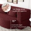 Modern Floor Sofa With 2 Pillows, Convertible Teddy Fabric Foam Filled Sleeper Sofa Bed, Full Size Folding Mattress For Living Room Guest Bed, Playroom, No Assembly Required - Burgundy - Image 12