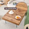 Style Square Coffee Table With Tempered Glass Legs Density Board Sticker - Natural Wood / Transparent - Image 7