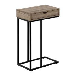 Accent Table, C - Shaped Versatile Design - Taupe