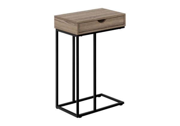 Accent Table, C - Shaped Versatile Design - Taupe