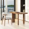Melvin - Modern Oak Oblong Oval Console Desk - Cafe Brown Oak - Image 8