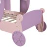 Twin Size Princess Carriage Bed With Crown, Platform Car Bed With Stair - Purple / Pink - Image 8