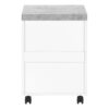 File Cabinet, Rolling Mobile, Storage Drawers, Printer Stand, Office, Cement Contemporary & Modern - White - Image 4