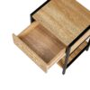 15.74" Rattan End Table With Drawer, Modern Nightstand, Metal Legs, Side Table For Living Room, Bedroom - Natural - Image 8