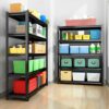 Wide Metal Shelves, With 5 Removable Dividers, Large Capacity, Strong Load Bearing, Suitable For Garage, Kitchen And Office - Black - Image 18