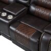 Manual Reclining Sectional Sofa Set L Shaped Symmetrical Motion Sofa Corner Couch Sets With Storage Boxes, 4 Cup Holders And LED Light Strip For Living Room - Black / Brown - Image 17