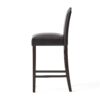 Bar Stools (Set of 2), Upholstered Barstools Armless, Rubber Wood Leg - Brown - Image 8