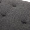 Contemporary Fabric Chaise Lounge With Button Tufted Waffle Stitching And Rolled Accent Pillows - Charcoal - Image 9