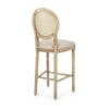Country Chic Bar Stools (Set of 2) With Rattan Backrest And Upholstered Seat - Beige / Natural - Image 8