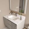 Bianco Carrara Venato 37" Marble Vanity Top With Pre Drilled Faucet Hole And Undermount Sink - White - Image 12