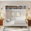 Queen Size Murphy Wall Bed With Sofa - White - Image 19
