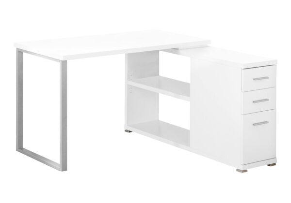 Computer Desk, Home Office, Corner, Left, Right Set - Up, Storage Drawers, L Shape, Laptop, Contemporary & Modern - White