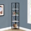 Bookshelf, Bookcase, Etagere Corner, 4 Tier, Office, Contemporary & Modern - White - Image 3