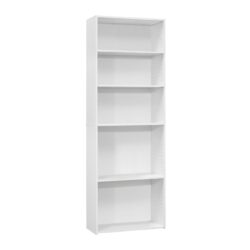 Bookshelf, Bookcase, 6 Tier, For Office, Transitional - White