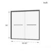 Double Sliding Bathtub Shower Door With Sgcc Clear Tempered Glass - Matte Black - Image 10