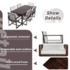 Patio Dining Set Outdoor Dining Table And Chair Set With And Removable Cushions For Patio, Backyard, Garden - Dark Brown - Image 6