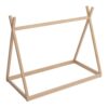Wood Twin Size Tent Bed For Kids, Montessori Style Low - Floor Bed, House-Shape Tent Bed Frame For Boys Girls Teens, Without Slats - Natural - Image 6