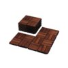 Acacia Wood Interlocking Deck Tiles Checker Pattern, 30 Piece Square Acacia Hardwood Outdoor Flooring For Patio, Bancony, Pool Side - Brown - Image 54