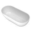 59" Freestanding Solid Surface Bathtub, Luxury Man-Made Stone Resin Freestanding Soaking Bathtub With Overflow And Pop-Up Drain For Contemporary Bathroom 22S03-59Gw - Glossy White - Image 9