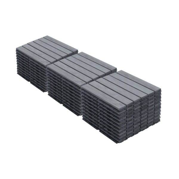 Interlocking Deck Tiles Striped Pattern Square Outdoor Flooring - Light Gray