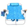 Backpack Beach Chair, Beach Towel, 5 Position Chair With Pouch Folding Lightweight Positions Back Pack, 1 Piece - Aqua Blue - Image 4