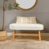 Fuji - Upholstered Bedroom Accent Bench With Natural Legs - Ivory White - Image 6