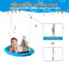 Kids Metal Swing Set For Backyard Outdoor Playground Two Functional Swing Set For Kids Outdoor Equipment - Antique Blue - Image 3