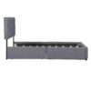Queen Size Upholstered Platform Bed With Classic Headboard And 4 Drawers, No Box Spring Needed - Dark Gray - Image 6