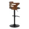 Cosi - Mid-Century Modern Adjustable Barstool With Swivel With Rounded T Footrest (Set of 2) - Black / Walnut / Charcoal - Image 4